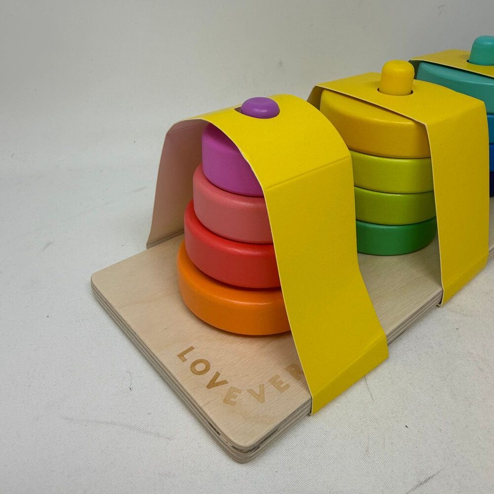 NEW Lovevery Twist and Pivot Pattern Puzzle Stacking Toy Toddler